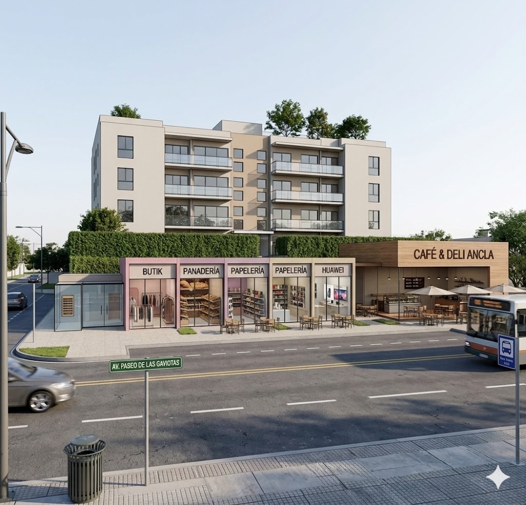 Render conceptual de fachada — Paseo Gaviotas