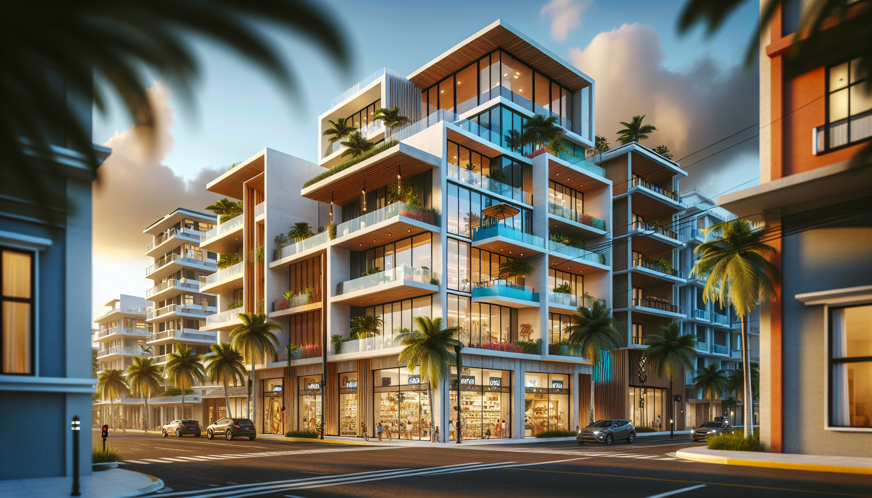 Render: Mixto residencial-comercial — Senderos del Río