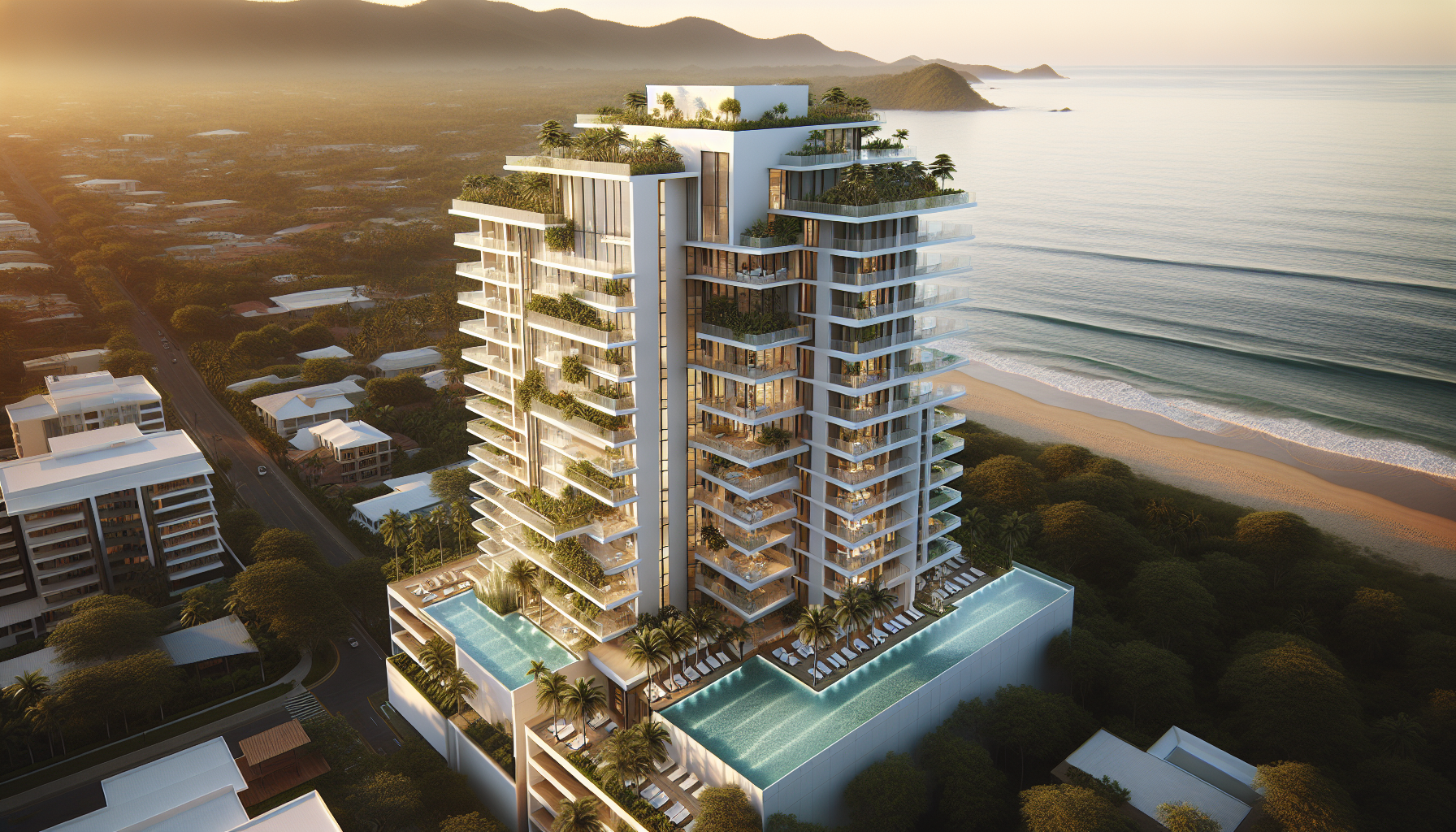 Render: Residencial vertical — Senderos del Río
